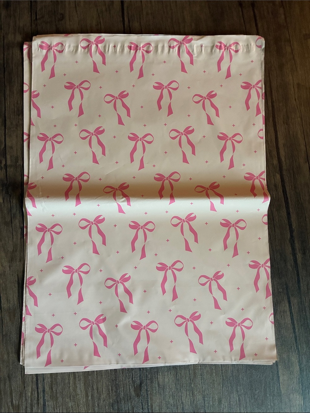 10 Count Pink Bow Pattern Polymailers